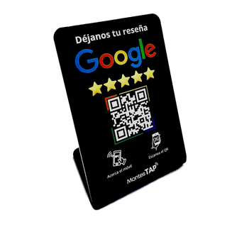 Stand NFC reseñas Google para barbería