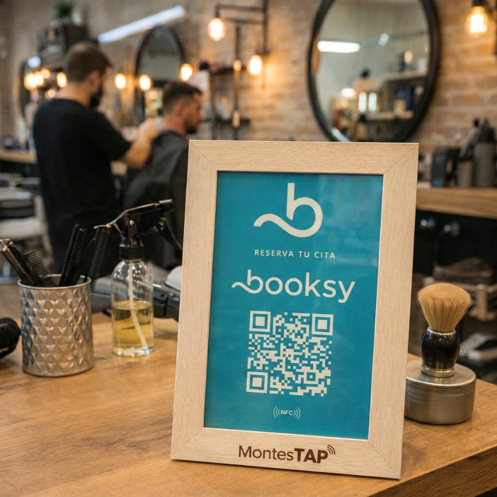 Marco NFC Booksy para barbería
